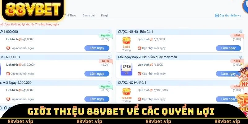 Giới Thiệu 88vbet 2 Giới thiệu 88vbet về các quyền lợi