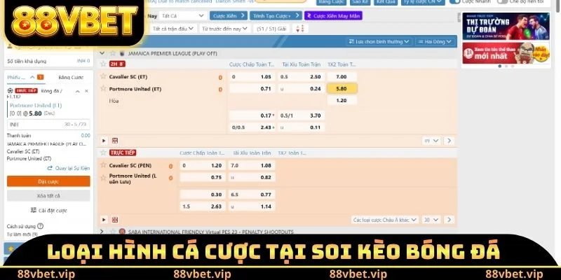 Loại hình cá cược tại soi kèo bóng đá