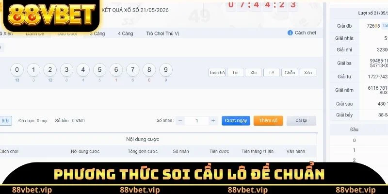 Soi Cầu Lô Đề Chuẩn 88vbet - Chiến Thuật Dự Thưởng Tối Ưu 2 Phương thức thực hiện soi cầu lô đề chuẩn