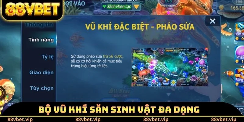 Bắn Cá Long Vương - Rinh Thưởng Khủng Chỉ Trong Vài Phút 3 Bộ vũ khí săn sinh vật đa dạng